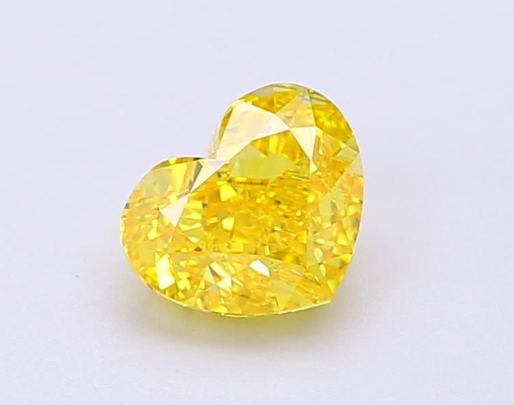 1.01 Ct. Fancy Vivid Yellow Heart Lab Grown Diamond