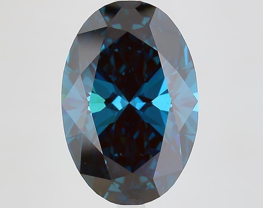 6.03 Ct. Fancy Deep Blue Oval Lab Grown Diamond