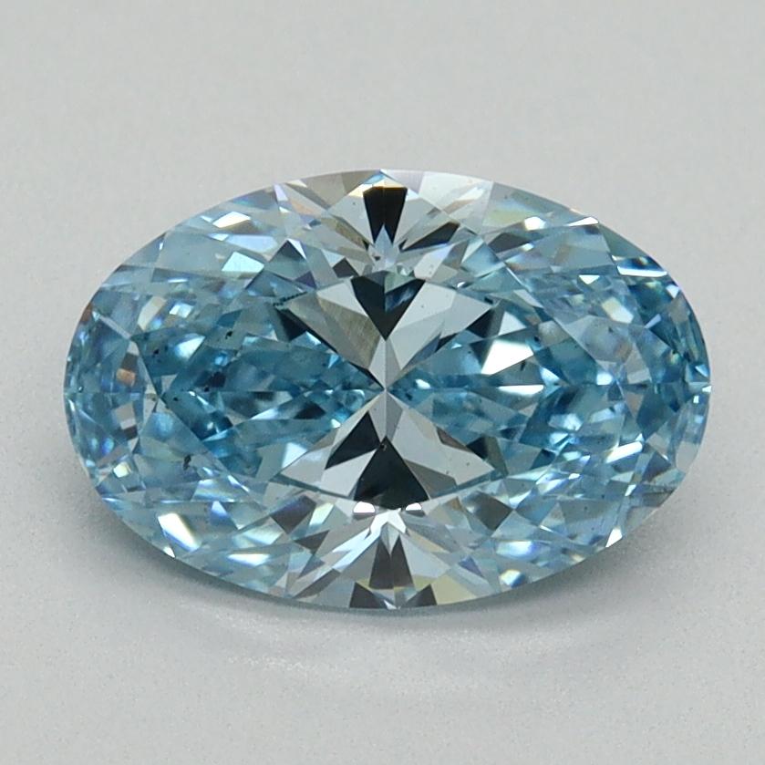 1.53 Ct. Fancy Vivid Blue Oval Lab Grown Diamond