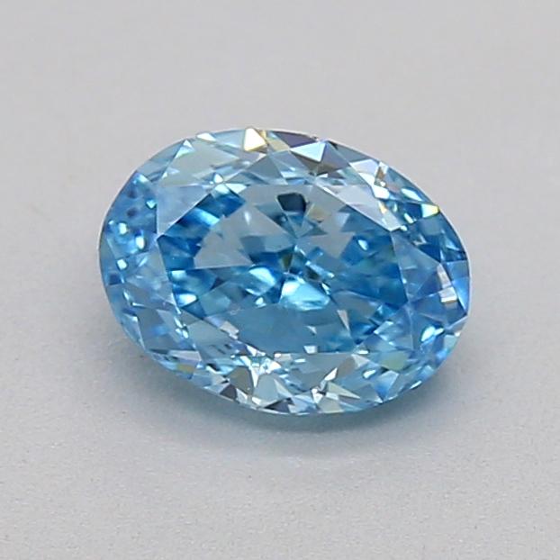 0.53 Ct. Fancy Vivid Blue Oval Lab Grown Diamond
