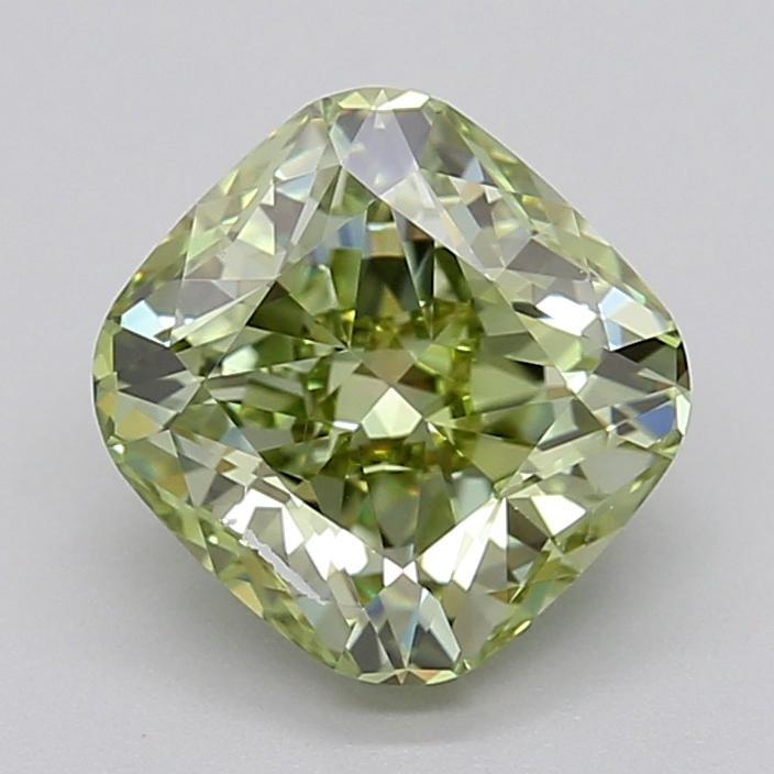 2.02 Ct. Fancy Intense  Green Cushion Lab Grown Diamond