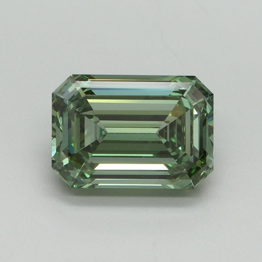 3.02 Ct. Fancy Vivid Pacific Green Emerald Lab Grown Diamond