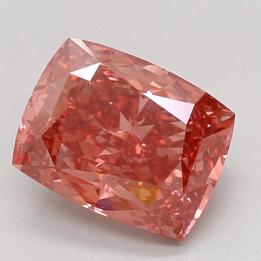 6.01 Ct. Fancy Vivid Pink Cushion Lab Grown Diamond