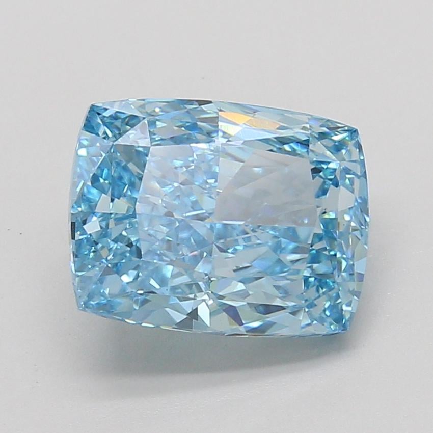 4.11 Ct. Fancy Vivid Blue Cushion Lab Grown Diamond