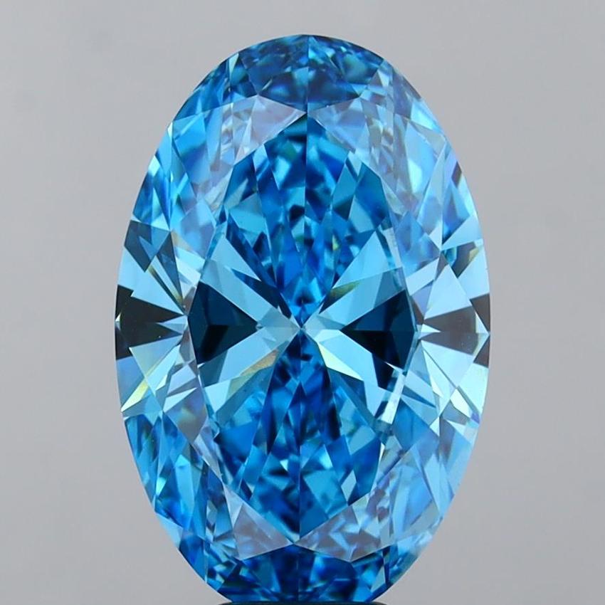 8.53 Ct. Fancy Vivid Blue Oval Lab Grown Diamond