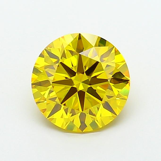 3.35 Ct. Fancy Vivid  Yellow Round Lab Grown Diamond