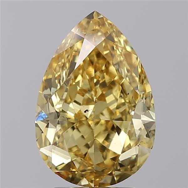 4.75 Ct. Fancy Vivid Yellow Pear Lab Grown Diamond