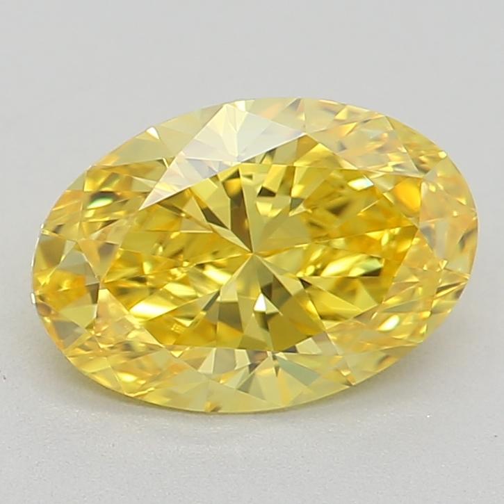 0.82 Ct. Fancy Vivid Yellow Oval Lab Grown Diamond