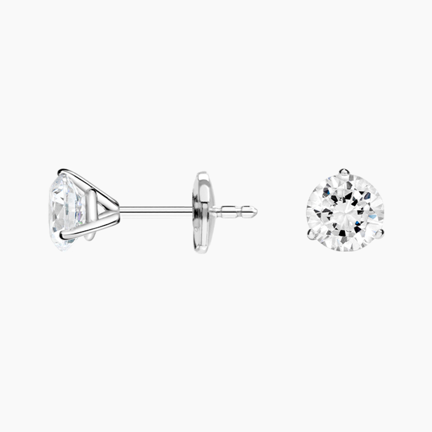18K White Gold Perfect Martini Lab Diamond Stud Earrings (1 ct. tw.)