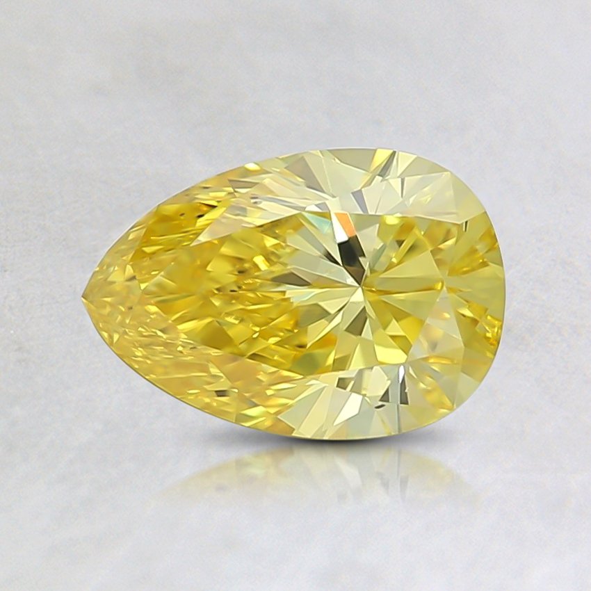 0.76 Ct. Fancy Vivid Yellow Pear Lab Grown Diamond