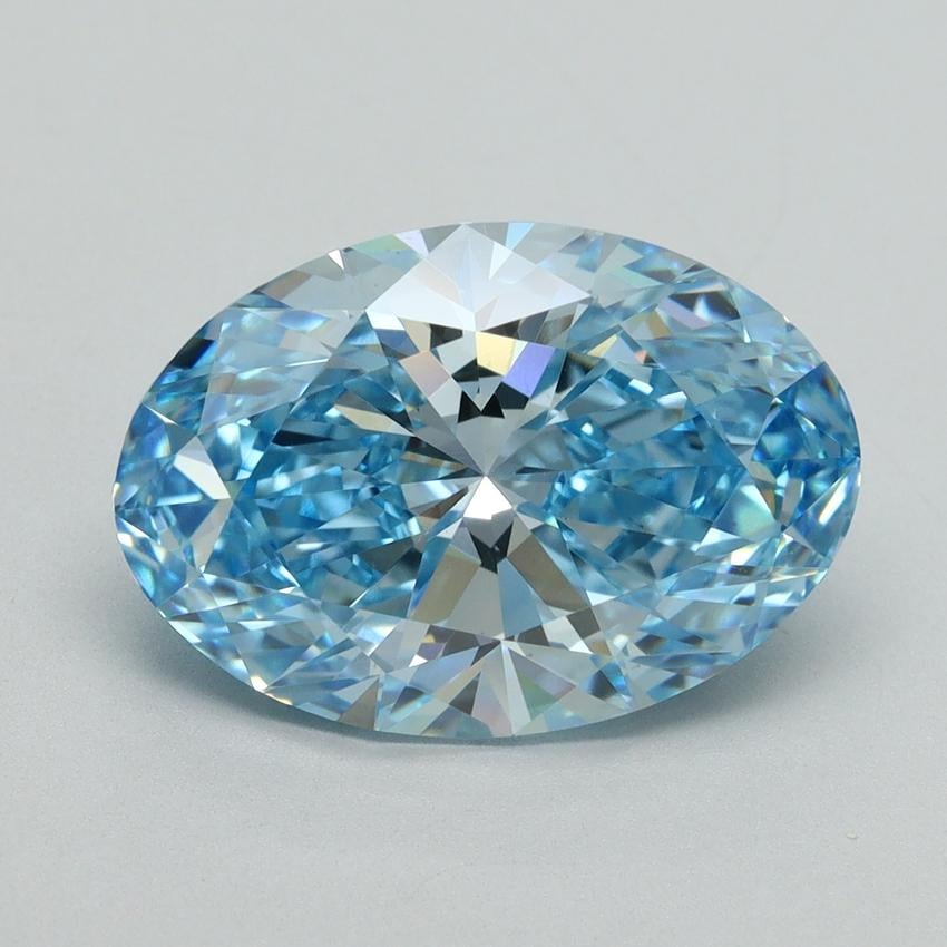 5.05 Ct. Fancy Vivid Blue Oval Lab Grown Diamond