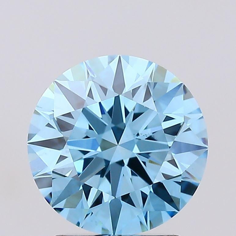 2.03 Ct. Fancy Vivid Blue Round Lab Grown Diamond