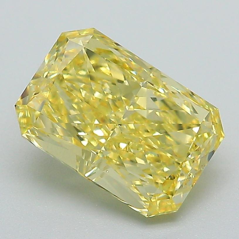 2.46 Ct. Fancy Vivid Yellow Radiant Lab Grown Diamond