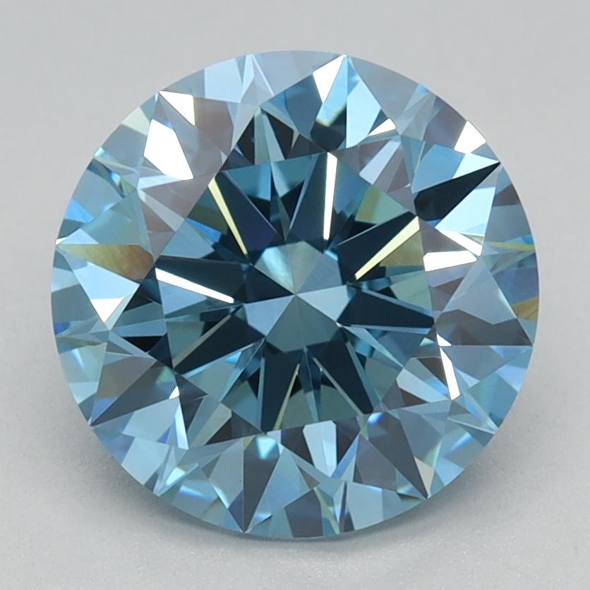 2.05 Ct. Fancy Vivid Blue Round Lab Grown Diamond