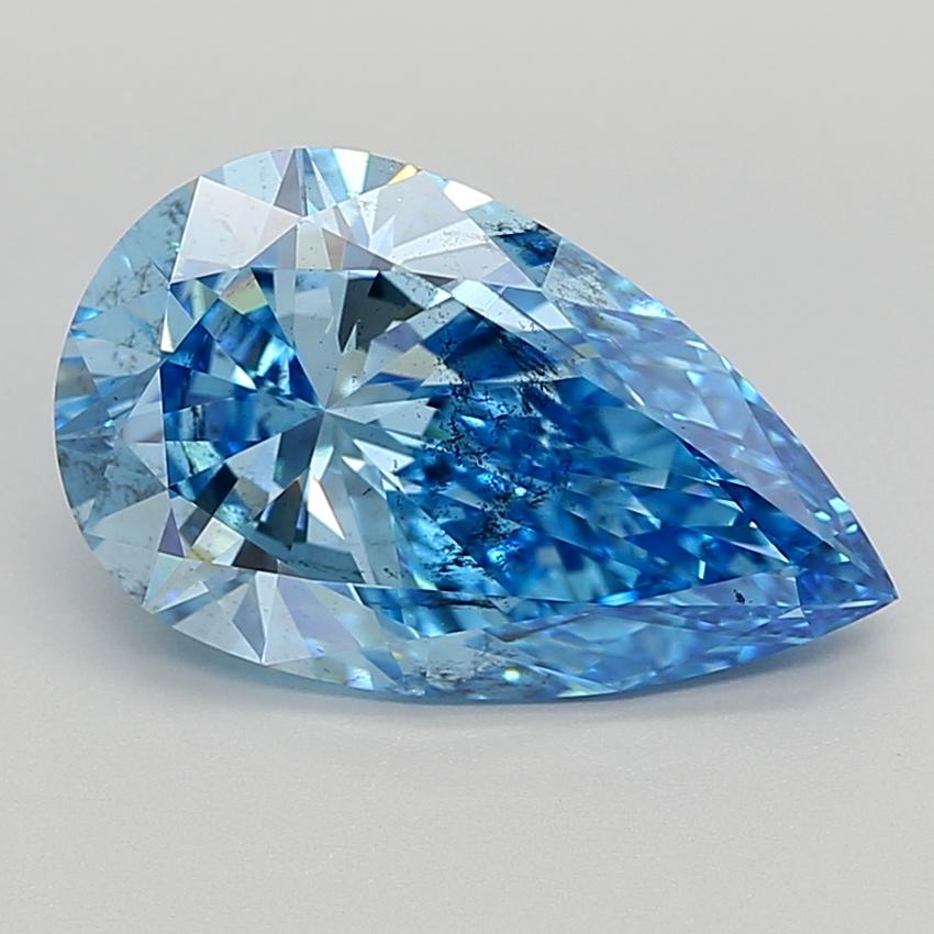 5.03 Ct. Fancy Vivid  Blue Pear Lab Grown Diamond