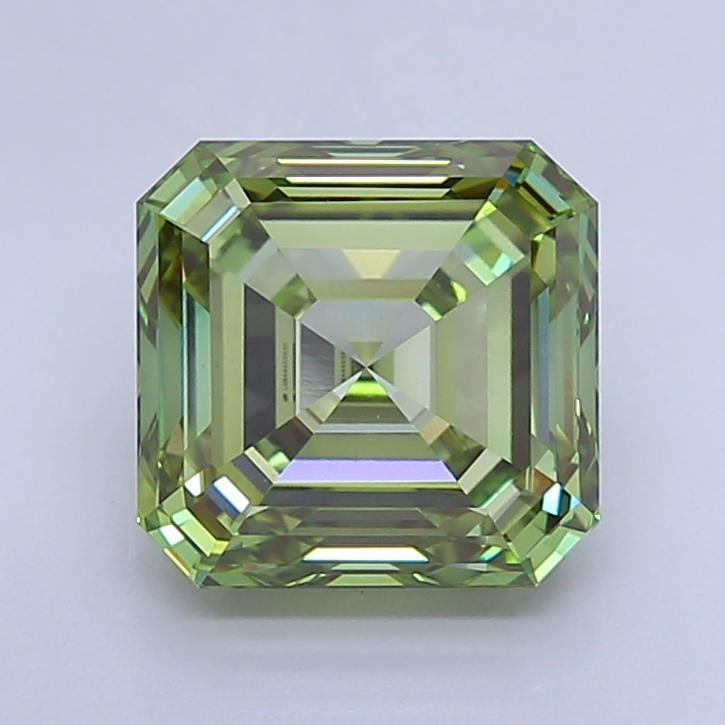 4.71 Ct. Fancy Intense Green Asscher Lab Grown Diamond