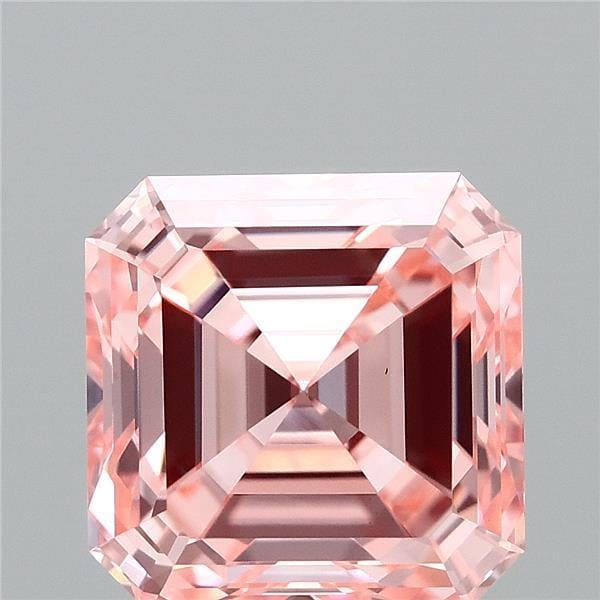 2.07 Ct. Fancy Vivid Pink Asscher Lab Grown Diamond
