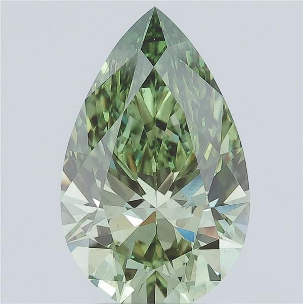 3.51 Ct. Fancy Vivid Green Pear Lab Grown Diamond
