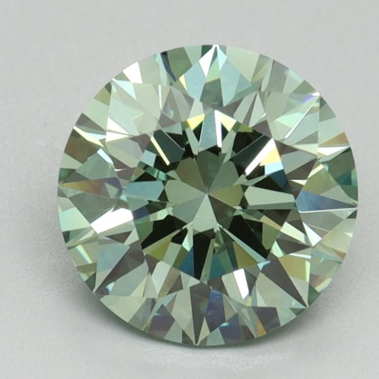 1.73 Ct. Fancy Vivid Green Round Lab Grown Diamond