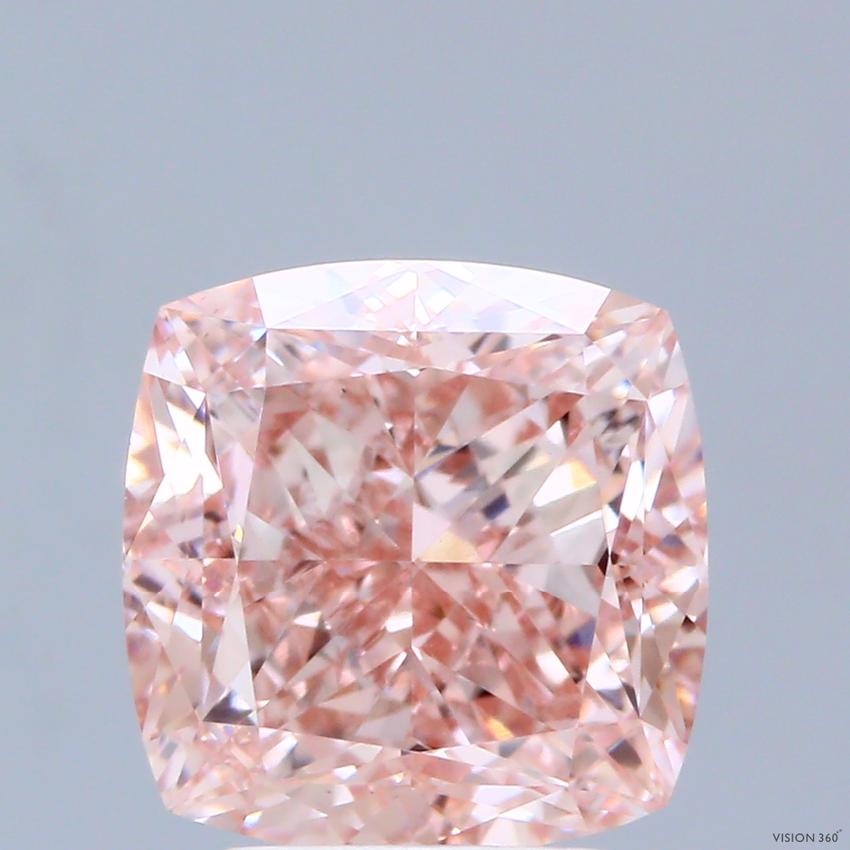4.10 Ct. Fancy Intense Pink Cushion Lab Grown Diamond