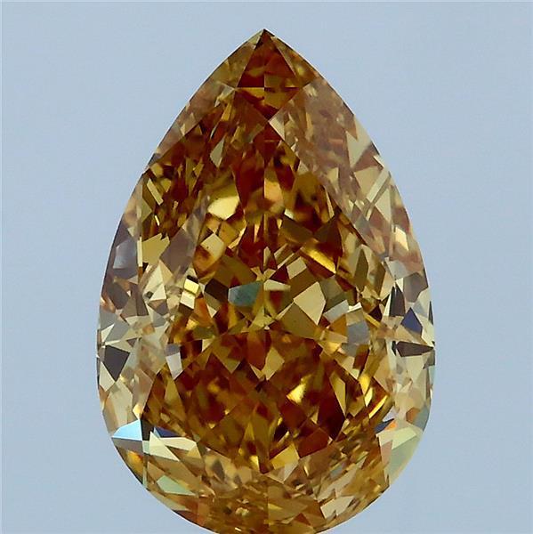 3.09 Ct. Fancy Intense Brownish Yellow Pear Lab Grown Diamond