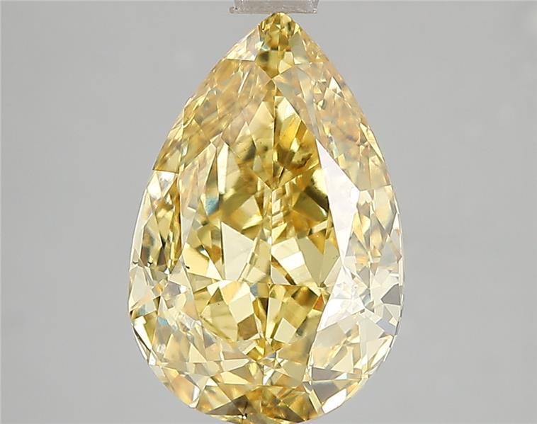 4.01 Ct. Fancy Vivid Yellow Pear Lab Grown Diamond