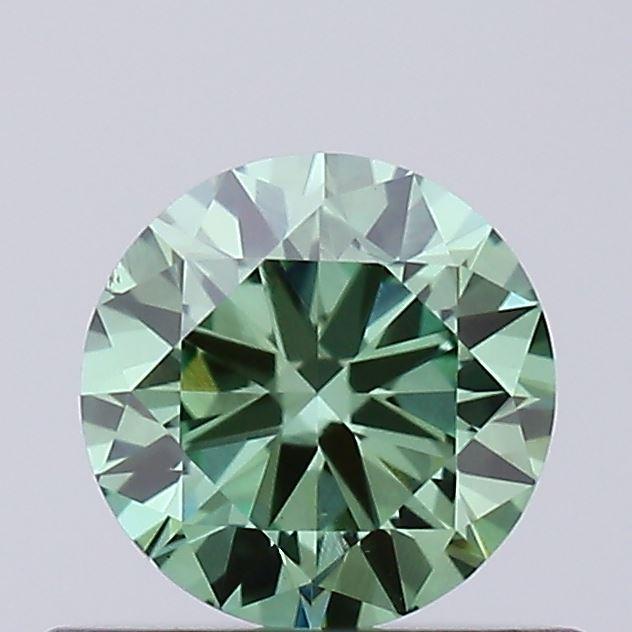 0.42 Ct. Fancy Vivid Green Round Lab Grown Diamond