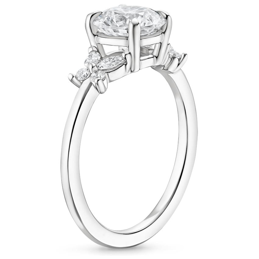 Platinum Mariposa Diamond Ring, large side view