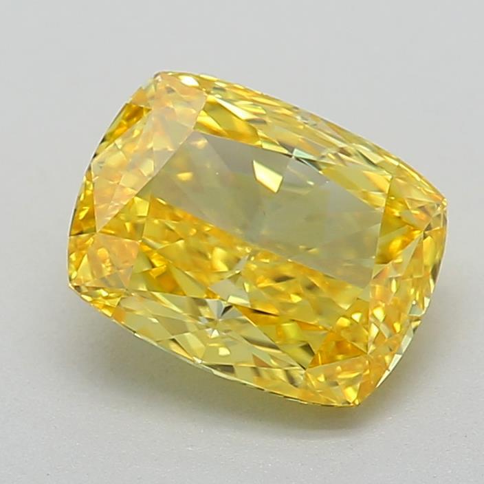 1.08 Ct. Fancy Vivid Yellow Cushion Lab Grown Diamond