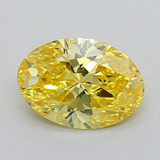 0.51 Ct. Fancy Vivid Yellow Oval Lab Grown Diamond