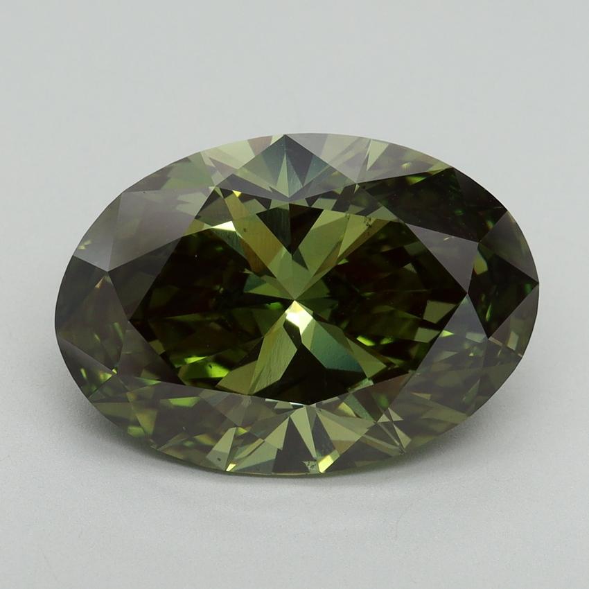 6.51 Ct. Fancy Vivid Green Oval Lab Grown Diamond