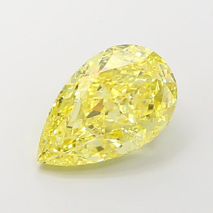 4.53 Ct. Fancy Vivid Yellow Pear Lab Grown Diamond