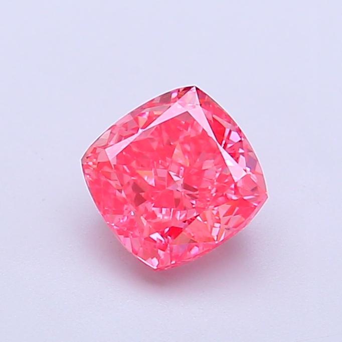 1.04 Ct. Fancy Vivid Pink Cushion Lab Grown Diamond