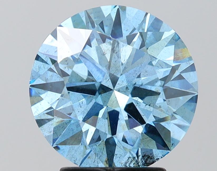 3.09 Ct. Fancy Vivid Blue Round Lab Grown Diamond