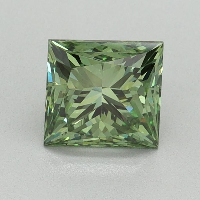 1.03 Ct. Fancy Vivid Green Princess Lab Grown Diamond