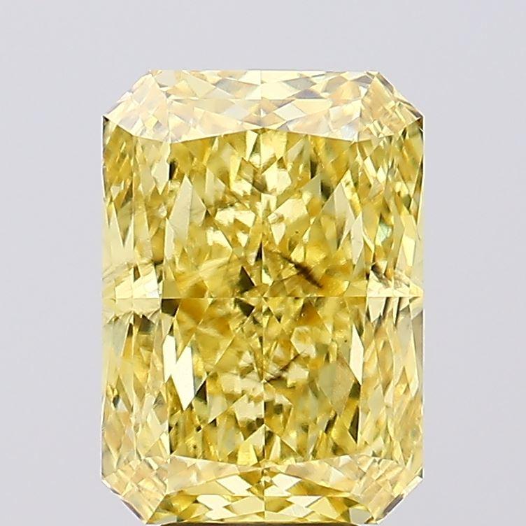 6.66 Ct. Fancy Vivid  Yellow Radiant Lab Grown Diamond