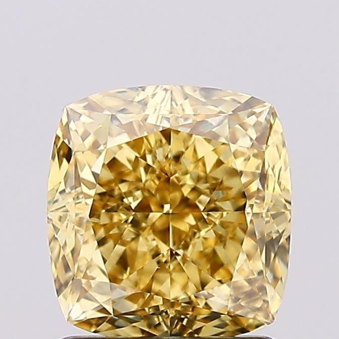 1.58 Ct. Fancy Vivid  Yellow Cushion Lab Grown Diamond