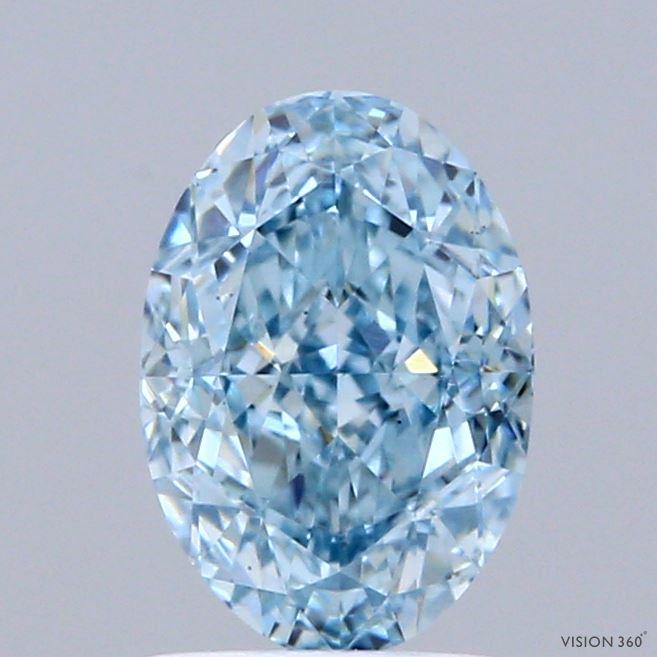 1.63 Ct. Fancy Vivid Blue Oval Lab Grown Diamond
