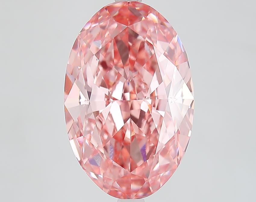 7.55 Ct. Fancy Vivid Pink Oval Lab Grown Diamond