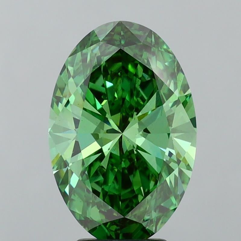 4.01 Ct. Fancy Vivid Green Oval Lab Grown Diamond