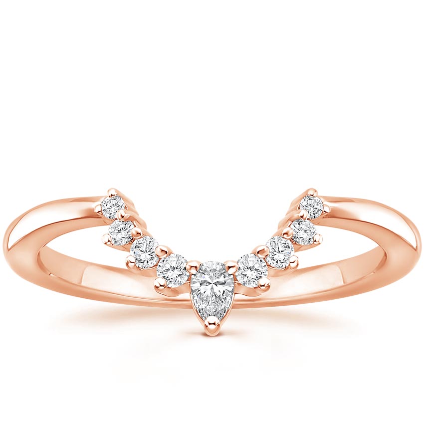 Rose Gold Elongated Lunette Diamond Ring (1/8 ct. tw.)