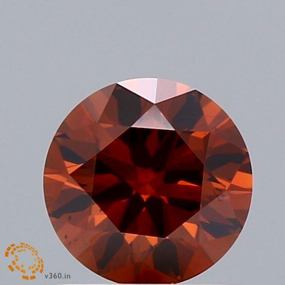 1.00 Ct. Fancy Vivid Orange Round Lab Grown Diamond