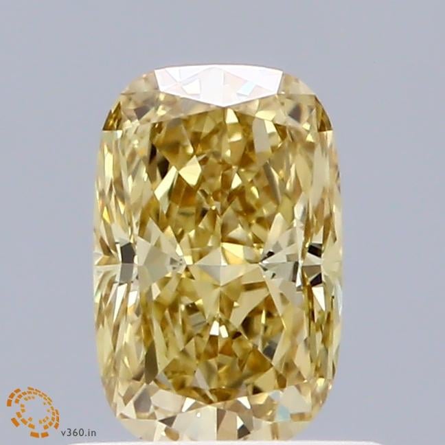 0.70 Ct. Fancy Intense Yellow Cushion Lab Grown Diamond