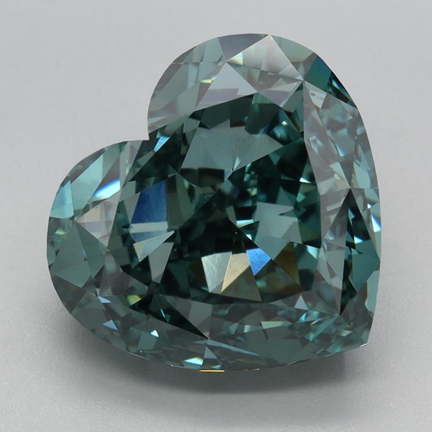 5.47 Ct. Fancy Vivid Green Heart Lab Grown Diamond