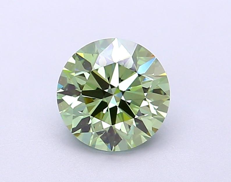 1.18 Ct. Fancy Vivid  Green Round Lab Grown Diamond
