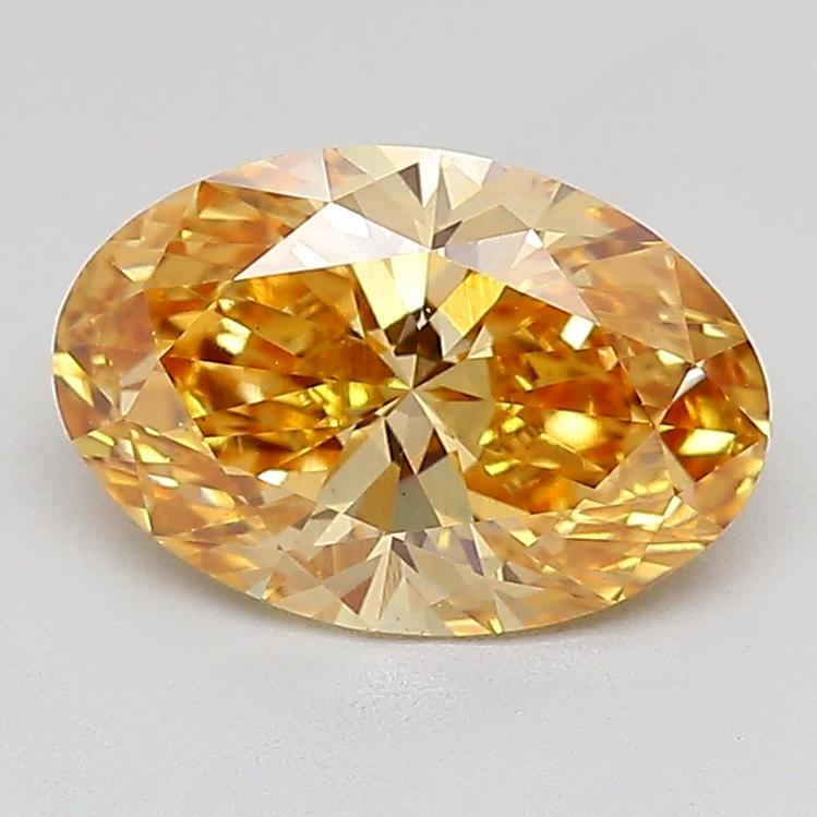 1.64 Ct. Fancy Vivid Yellow Orange Oval Lab Grown Diamond