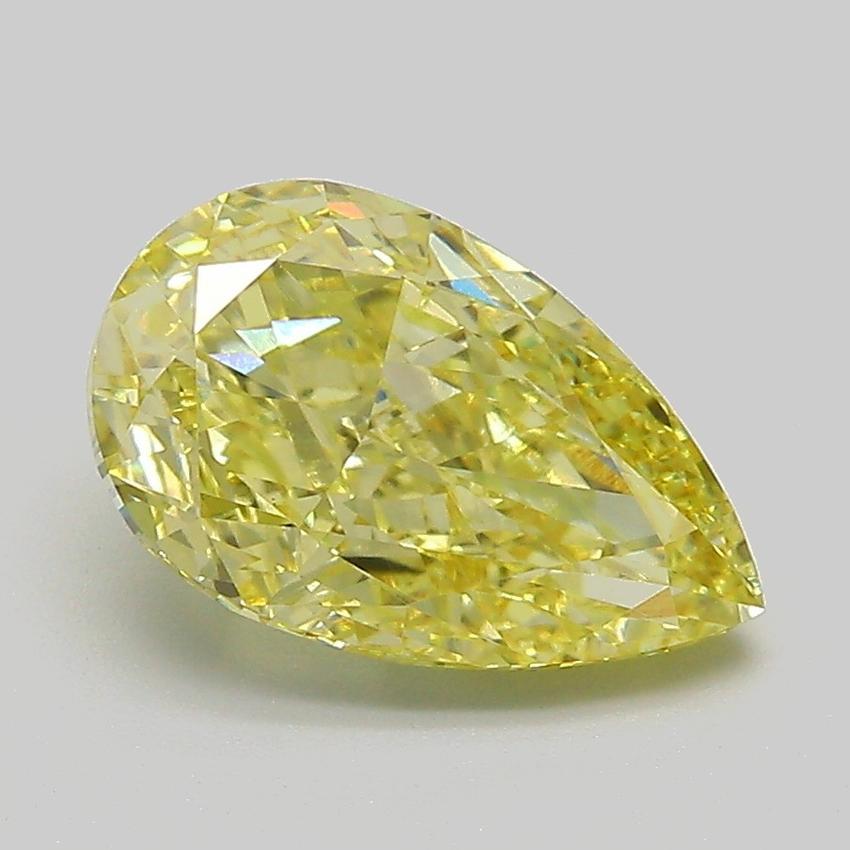 2.32 Ct. Fancy Vivid  Yellow Pear Lab Grown Diamond