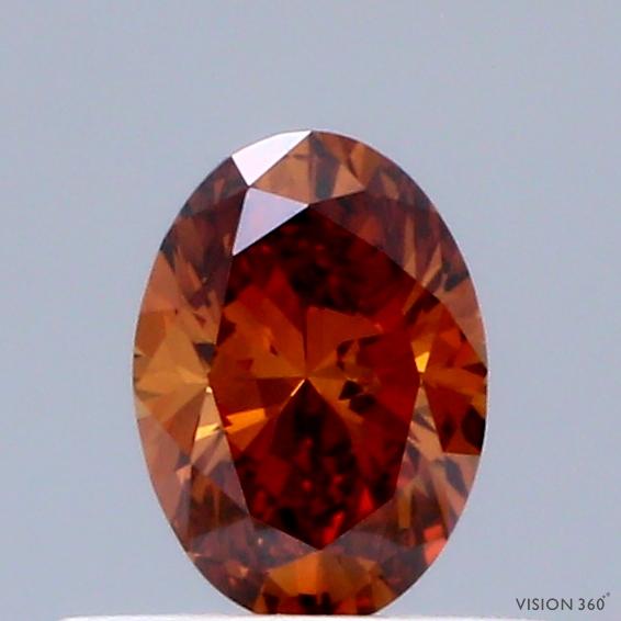 0.32 Ct. Fancy Vivid Orange Oval Lab Grown Diamond