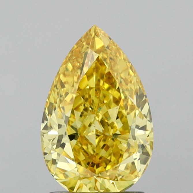 1.48 Ct. Fancy Vivid Yellow Pear Lab Grown Diamond