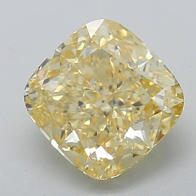 2.11 Ct. Fancy Vivid Yellow Cushion Lab Grown Diamond